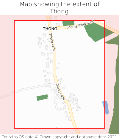 Map showing extent of Thong as bounding box