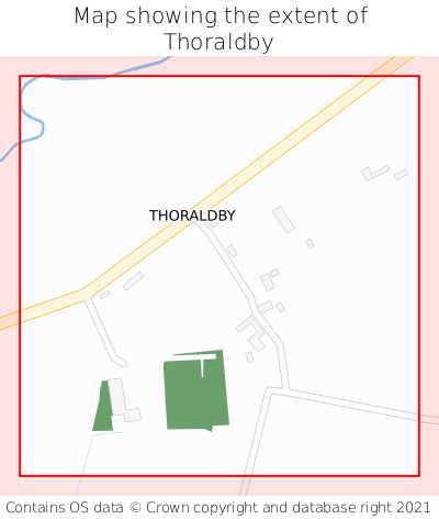 Map showing extent of Thoraldby as bounding box