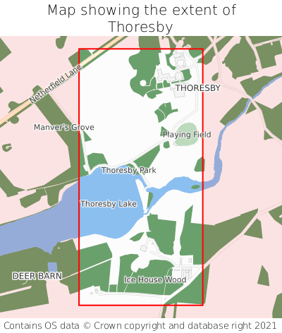 Map showing extent of Thoresby as bounding box