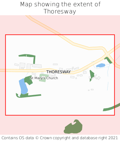 Map showing extent of Thoresway as bounding box