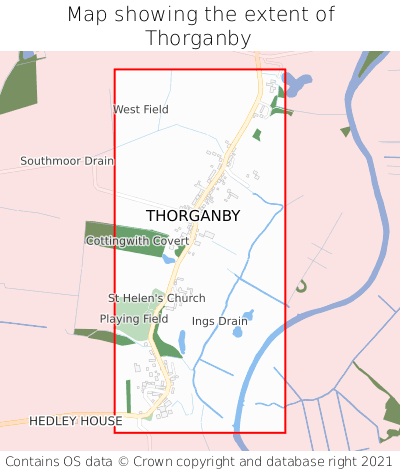 Map showing extent of Thorganby as bounding box
