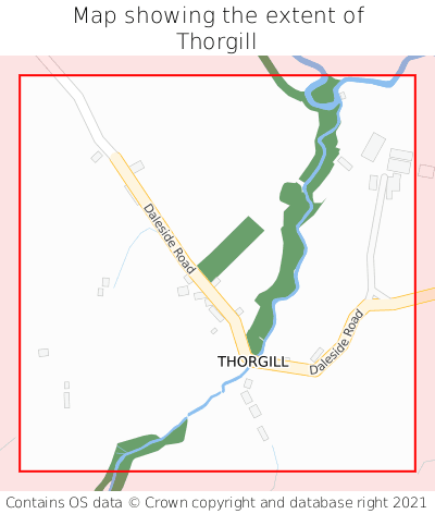 Map showing extent of Thorgill as bounding box