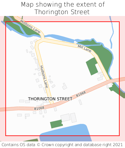 Map showing extent of Thorington Street as bounding box