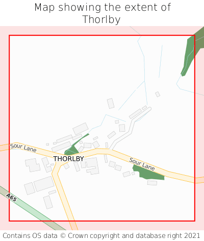 Map showing extent of Thorlby as bounding box