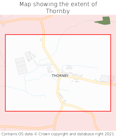 Map showing extent of Thornby as bounding box
