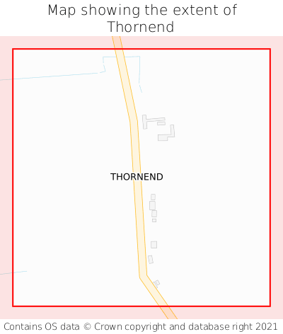 Map showing extent of Thornend as bounding box