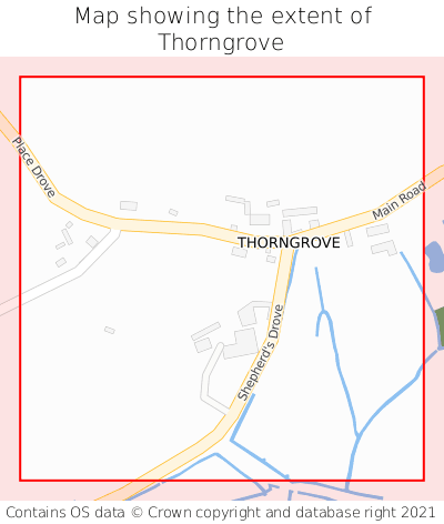 Map showing extent of Thorngrove as bounding box