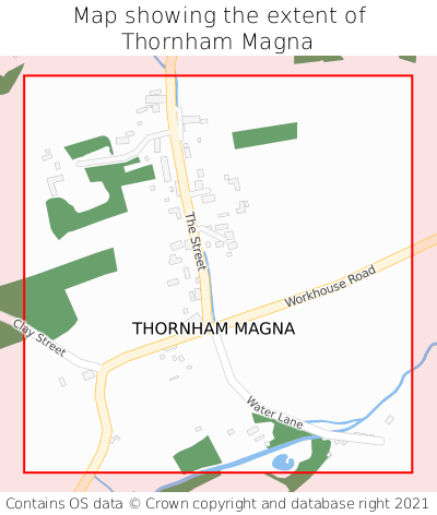 Map showing extent of Thornham Magna as bounding box