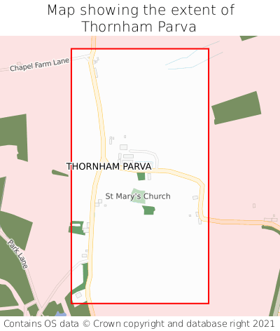 Map showing extent of Thornham Parva as bounding box
