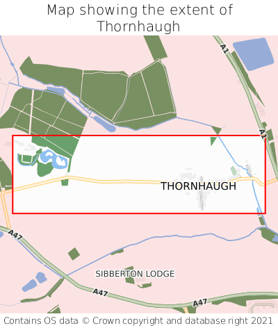 Map showing extent of Thornhaugh as bounding box