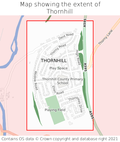 Map showing extent of Thornhill as bounding box