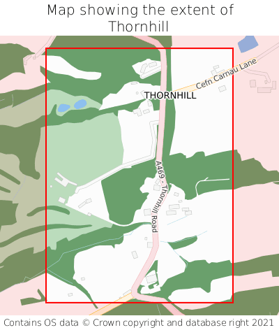 Map showing extent of Thornhill as bounding box