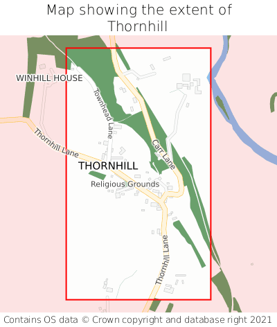 Map showing extent of Thornhill as bounding box