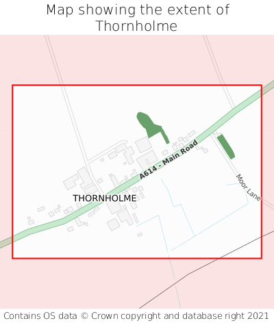 Map showing extent of Thornholme as bounding box