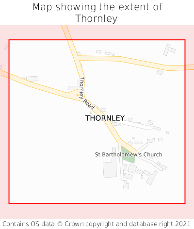Map showing extent of Thornley as bounding box
