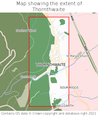 Map showing extent of Thornthwaite as bounding box