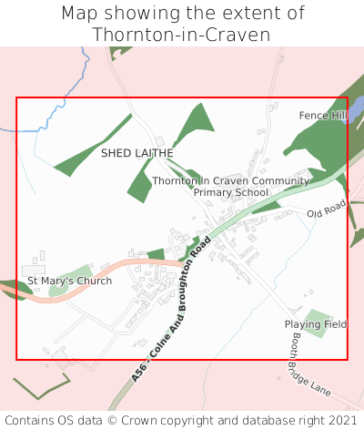 Map showing extent of Thornton-in-Craven as bounding box
