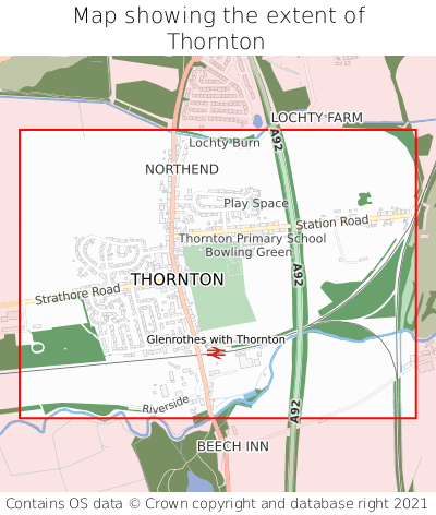 Map showing extent of Thornton as bounding box