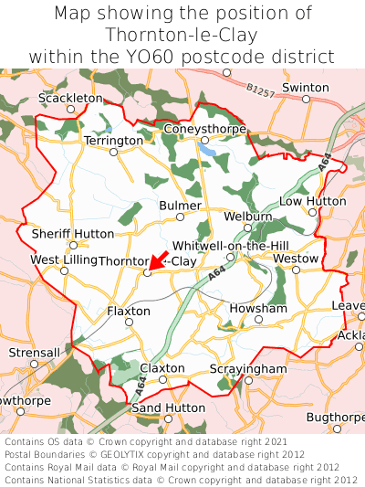 Map showing location of Thornton-le-Clay within YO60