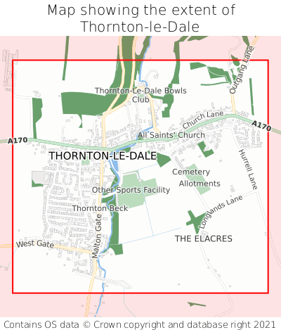 Map showing extent of Thornton-le-Dale as bounding box