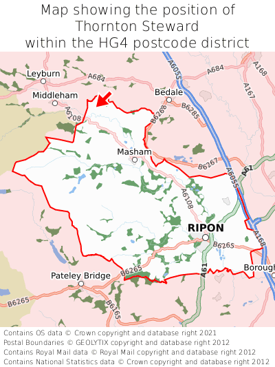 Map showing location of Thornton Steward within HG4