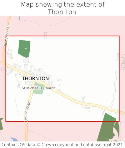 Map showing extent of Thornton as bounding box