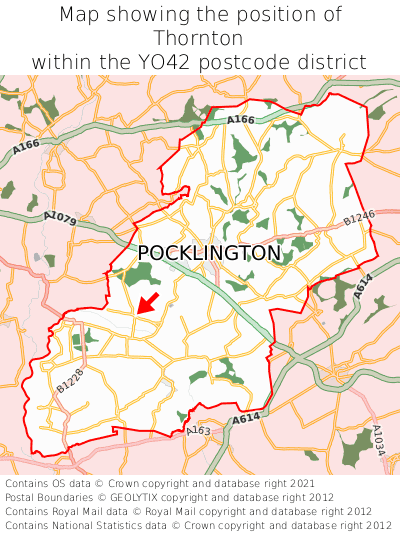 Map showing location of Thornton within YO42
