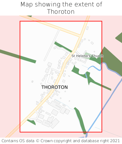 Map showing extent of Thoroton as bounding box