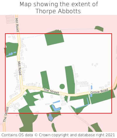 Map showing extent of Thorpe Abbotts as bounding box