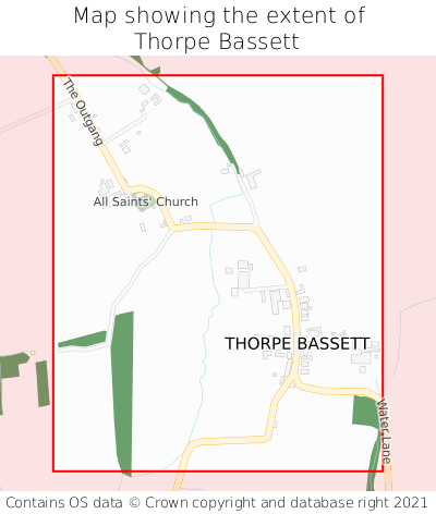 Map showing extent of Thorpe Bassett as bounding box