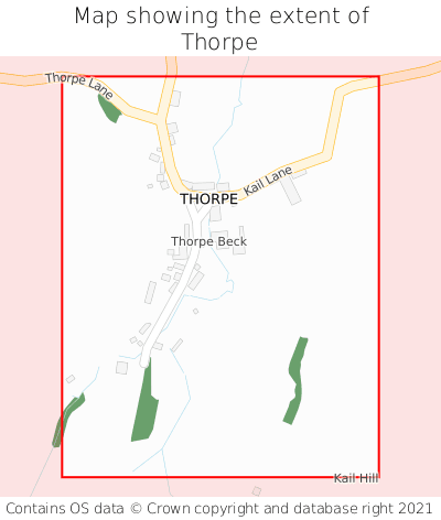 Map showing extent of Thorpe as bounding box