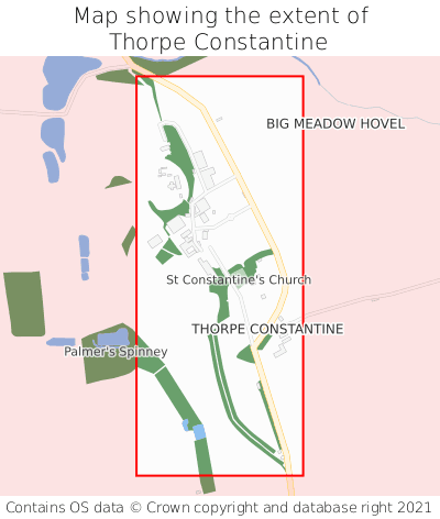 Map showing extent of Thorpe Constantine as bounding box