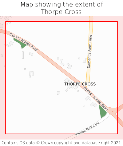 Map showing extent of Thorpe Cross as bounding box