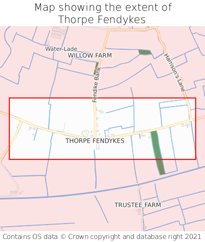 Map showing extent of Thorpe Fendykes as bounding box