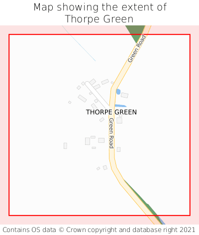 Map showing extent of Thorpe Green as bounding box