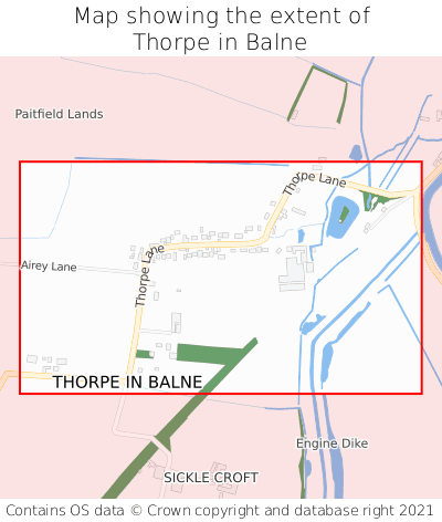 Map showing extent of Thorpe in Balne as bounding box