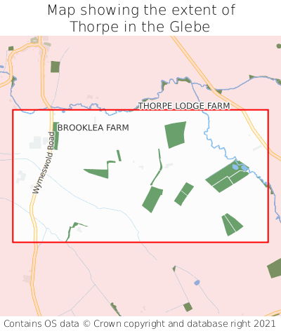 Map showing extent of Thorpe in the Glebe as bounding box