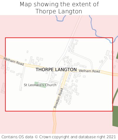 Map showing extent of Thorpe Langton as bounding box