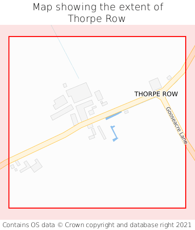 Map showing extent of Thorpe Row as bounding box