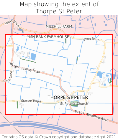 Map showing extent of Thorpe St Peter as bounding box
