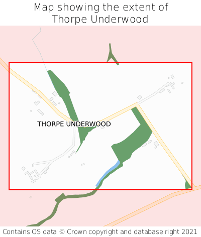 Map showing extent of Thorpe Underwood as bounding box