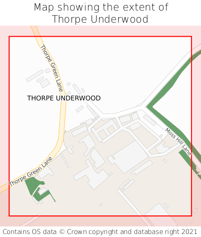 Map showing extent of Thorpe Underwood as bounding box