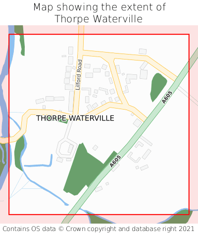 Map showing extent of Thorpe Waterville as bounding box