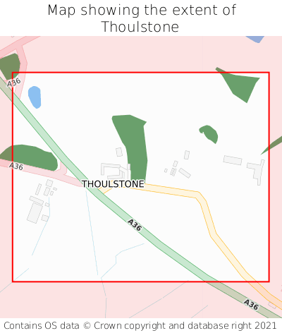 Map showing extent of Thoulstone as bounding box