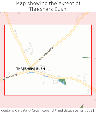 Map showing extent of Threshers Bush as bounding box