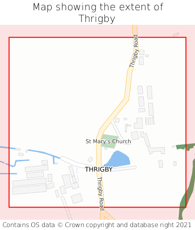 Map showing extent of Thrigby as bounding box