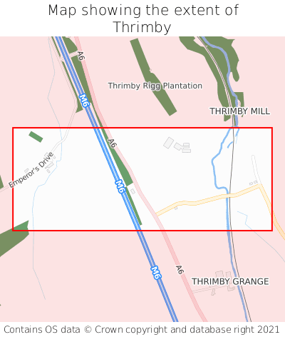 Map showing extent of Thrimby as bounding box