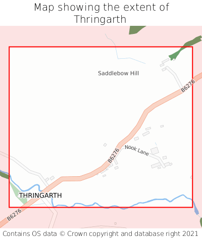 Map showing extent of Thringarth as bounding box