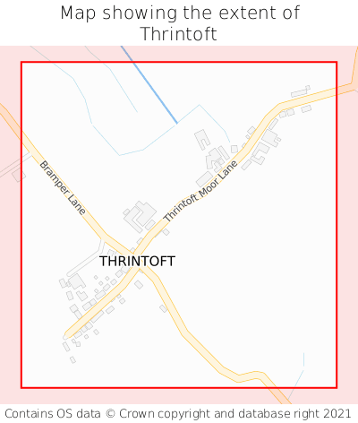 Map showing extent of Thrintoft as bounding box