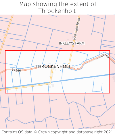 Map showing extent of Throckenholt as bounding box